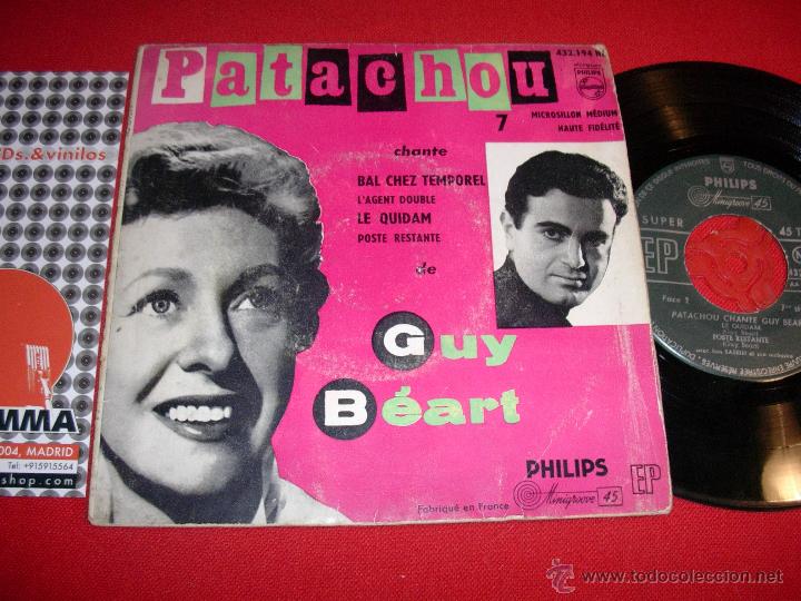 Disques de vinyle: patachou  chante  guy beart bal chez temporel  france  ep