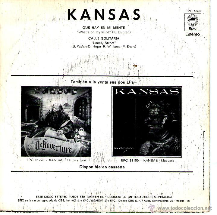 Discos de vinilo: KANSAS. QUE HAY EN MI MENTE - Foto 2
