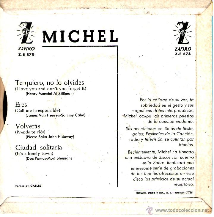 Discos de vinilo: MICHEL - TE QUIERO NO LO OLVIDES + 3 - Foto 2