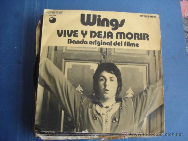 Discos de vinilo: WINGS  VIVE Y DEJA MORIR - Foto 1