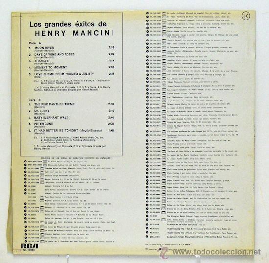 Discos de vinilo: Henry Mancini - Grandes &Eacute;xitos (LP Vinilo) - Foto 2