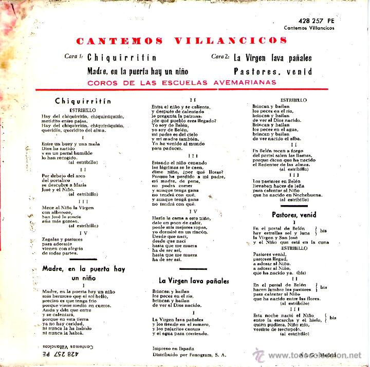 Discos de vinilo: CANTEMOS VILLANCICOS - Foto 2