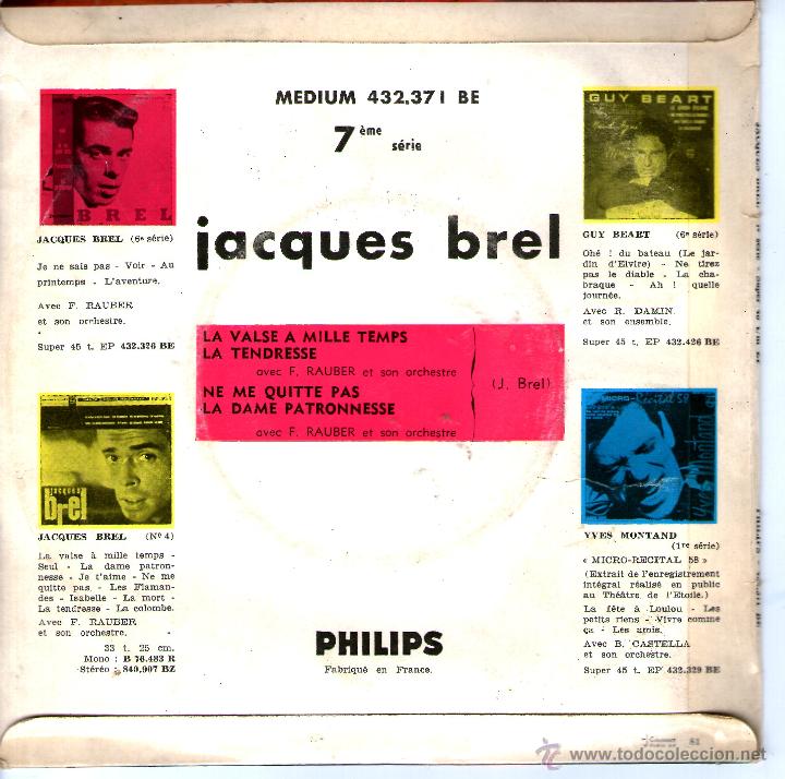 Discos de vinilo: JACQUES BREL: LA VALSE A MILLE TEMPS - Foto 2