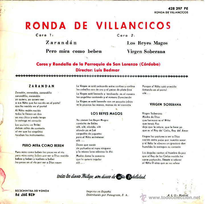 Discos de vinilo: RONDA DE VILLANCICOS - Foto 2