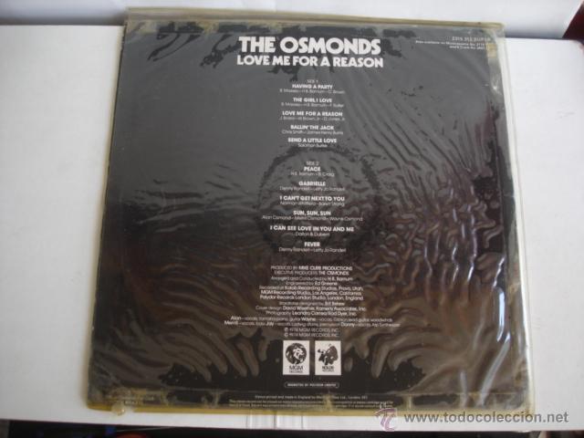 Discos de vinilo: THE OSMONDS LOVE ME FOR A REASON - Foto 2