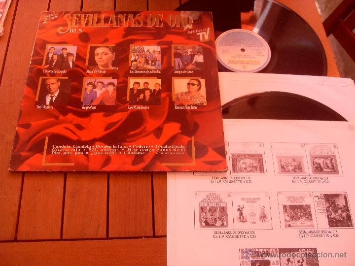 Disques de vinyle: SEVILLANAS DE ORO VOL. 19 2LP 1989 HISPAVOX MARIA DEL MONTE REQUIEBROS