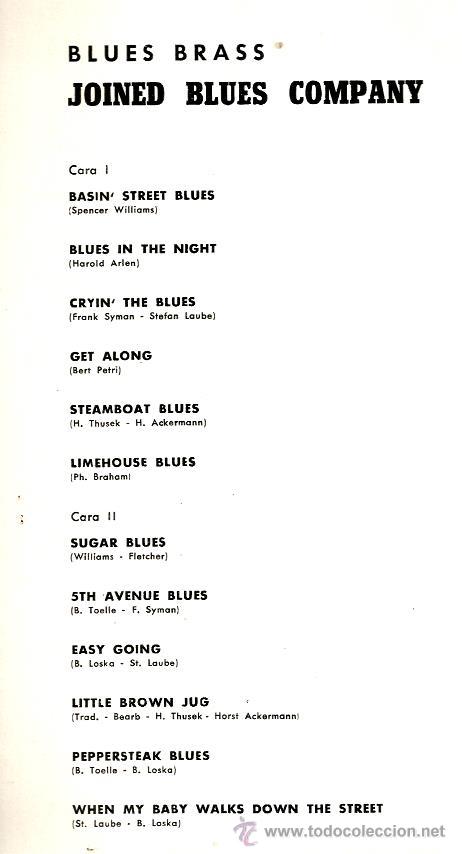Discos de vinilo: LP JOINED BLUES COMPANY : BLUES BRASS - Foto 2