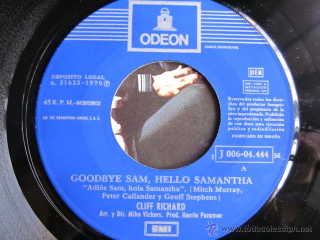 Discos de vinilo: CLIFF RICHARD - GOODBYE SAM,HELLO SAMANTHA - SPANISH PRESS FROM 1970. - Foto 3