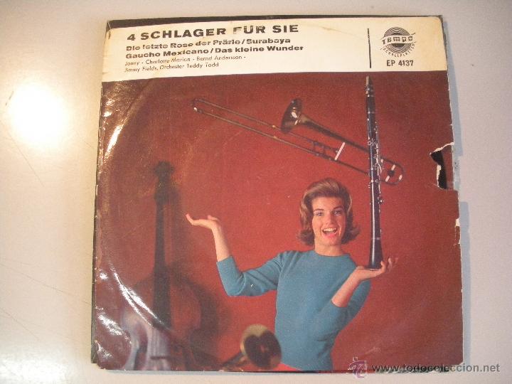 Discos de vinilo: MAGNIFICO SINGLE DE 4 SCHLAGER - FUR - SIE - - Foto 1