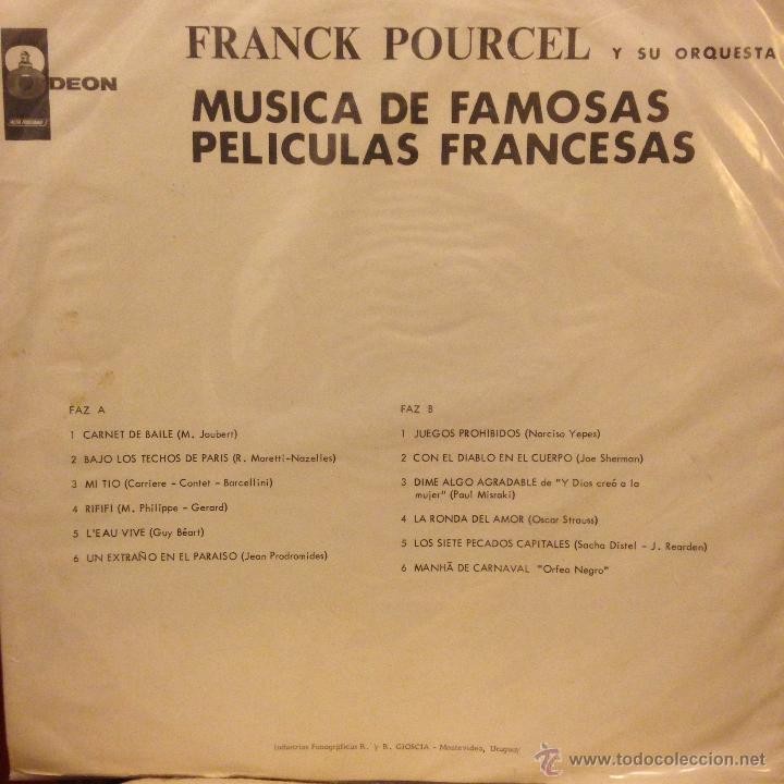 Discos de vinilo: LP uruguayo de Franck Pourcel y su orquesta - Foto 2
