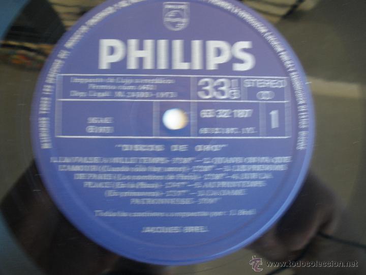 Discos de vinilo: JAQUES BREL - DISCO DE ORO - Foto 4