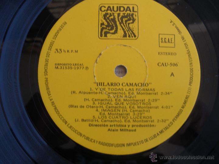 Discos de vinilo: HILARIO CAMACHO - Foto 3