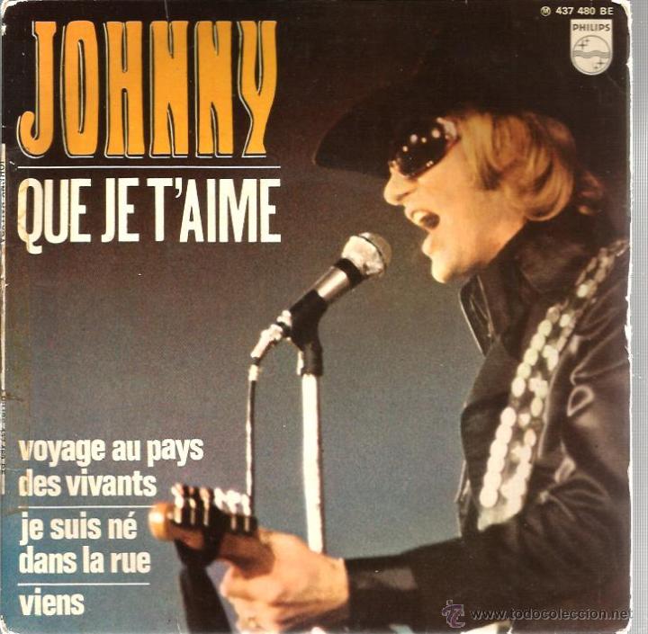 Discos de vinilo: EP JOHNNY HALLYDAY : QUE JE T&acute;AIME + 3 - Foto 1