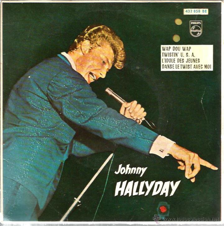 Discos de vinilo: EP JOHNNY HALLYDAY : WAP DOU WAP + 3 - Foto 1