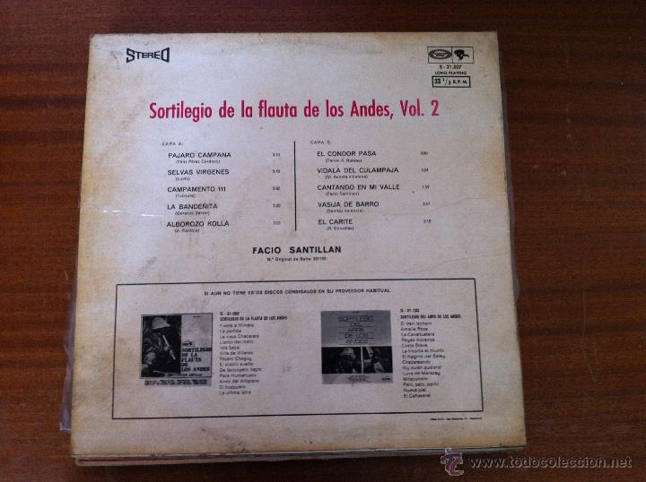 Discos de vinilo: SORTILEGIO DE LA FLAUTA DE LOS ANDES. FACIO SANTILLAN - Foto 2