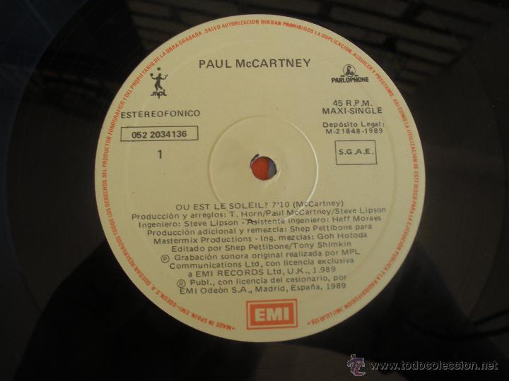 Discos de vinilo: Paul McCartney - Ou Est Le Soleil? - Foto 3