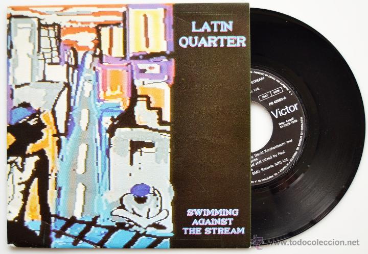 Vinyl records: LATIN QUARTER-SWIMMING AGAINST THE STREAN-THE COLOUR SCHEME (RCA SINGLE 1989) SP&Ntilde;