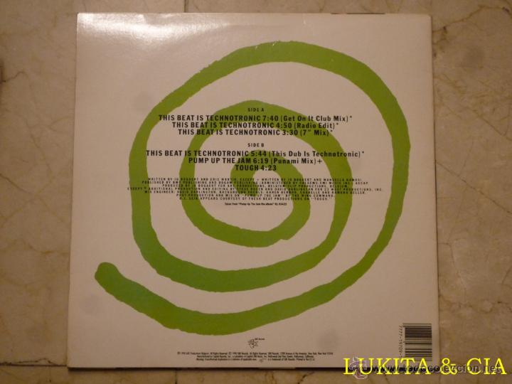Discos de vinilo: TECHNOTRONIC - THIS BEAT IS TECHNOTRONIC -1990. - Foto 2