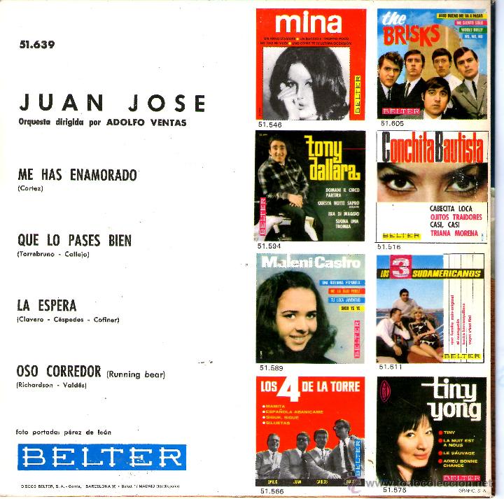Discos de vinilo: JUAN JOSE -ME HAS ENAMORADO - Foto 2