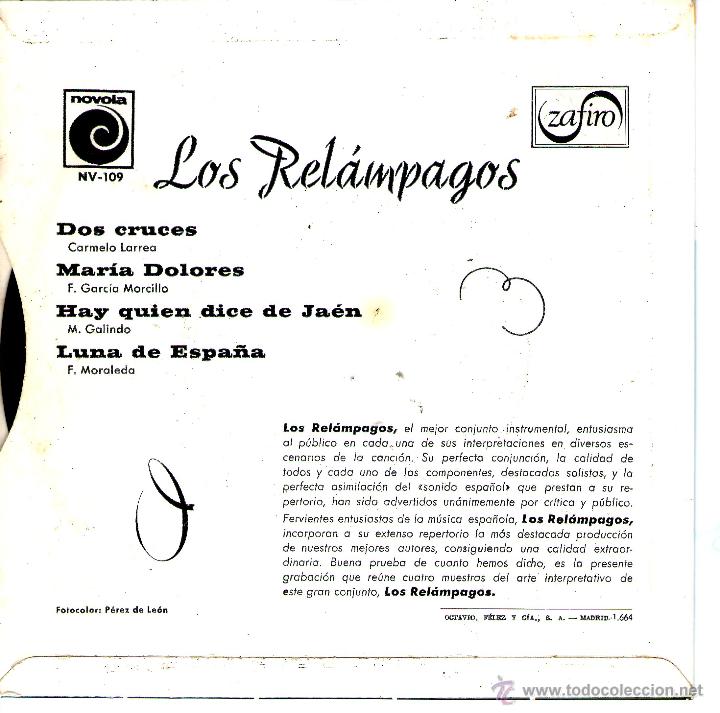 Discos de vinilo: LOS RELAMPAGOS / DOS CRUCES - Foto 2