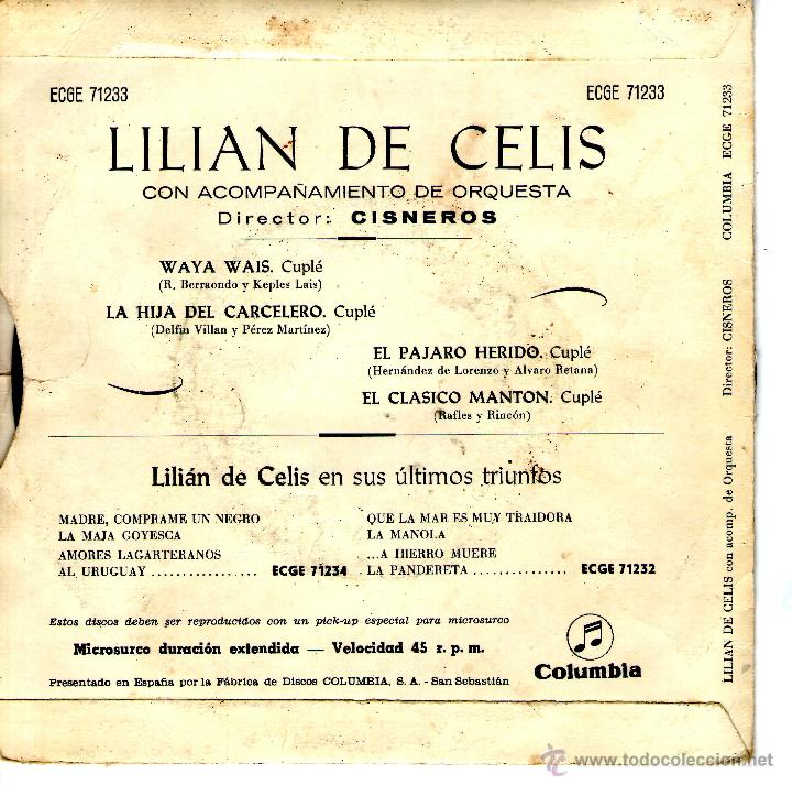 Discos de vinilo: LILIAN DE CELIS - WAYA WAIS - Foto 2
