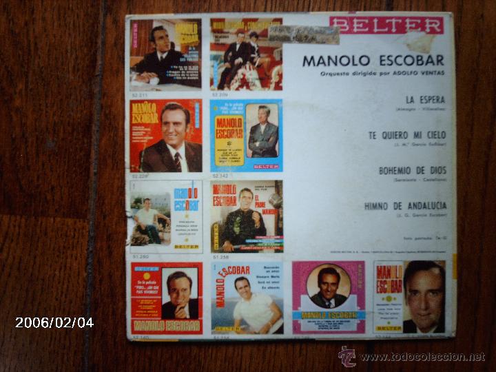 Discos de vinilo: manolo escobar  -  la espera  +  3 - Foto 2