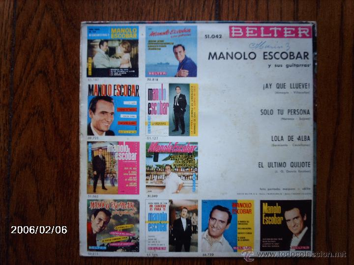 Discos de vinilo: manolo escobar  -  &iexcl; Ay, que llueve !   +  3 - Foto 2