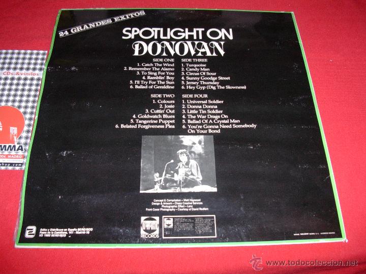Discos de vinilo: spotlight on donovan  24 grandes exitos  1982  lp - Foto 2
