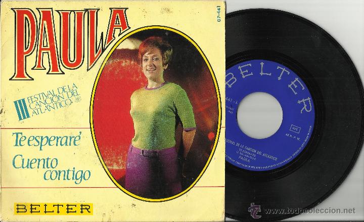 Discos de vinilo: paula single te esperare espa&ntilde;a 1968 - Foto 1