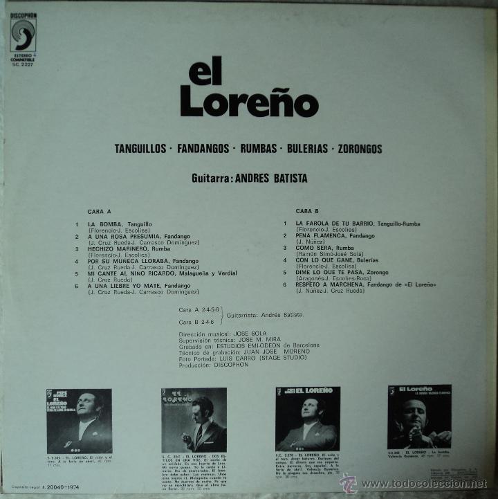 Discos de vinilo: El Lore&ntilde;o - La Bomba - Edici&oacute;n de 1974 de Espa&ntilde;a - Foto 2