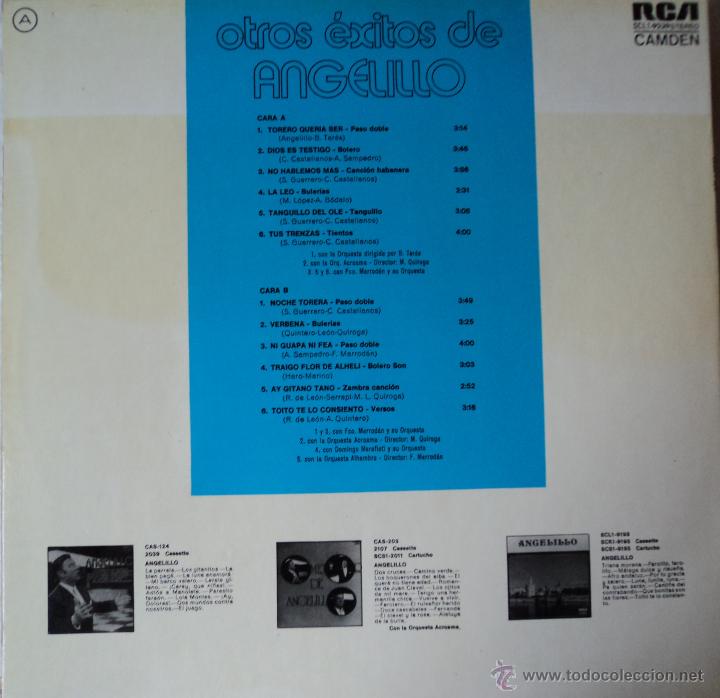 Discos de vinilo: Angelillo - Otros Exitos - Edici&oacute;n de 1975 de Espa&ntilde;a - Foto 2