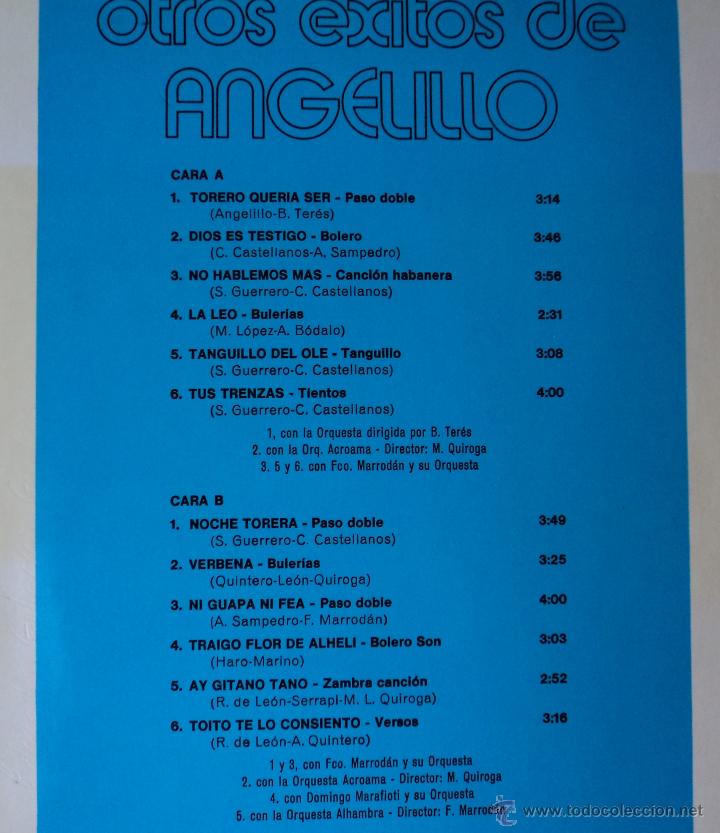 Discos de vinilo: Angelillo - Otros Exitos - Edici&oacute;n de 1975 de Espa&ntilde;a - Foto 3