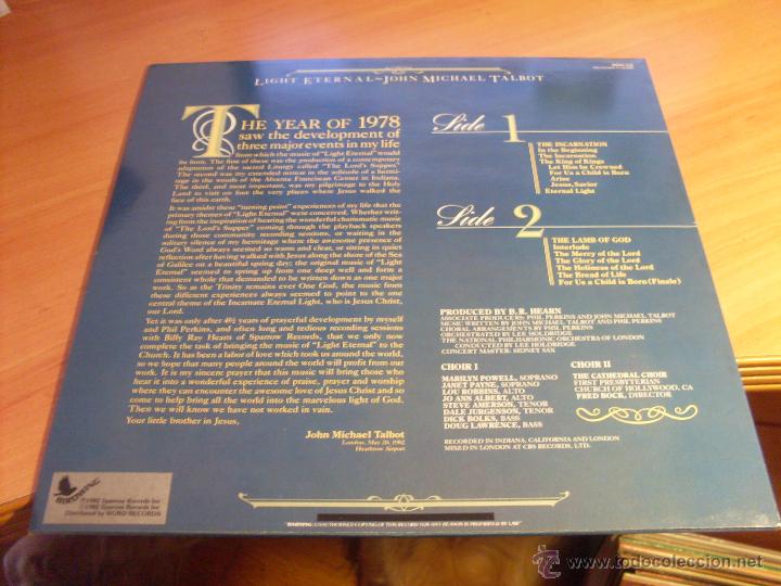 Discos de vinilo: JOHN MICHAEL TALBOT ( LIGHT ETERNAL) LP 1982 UK (B-2) - Foto 3