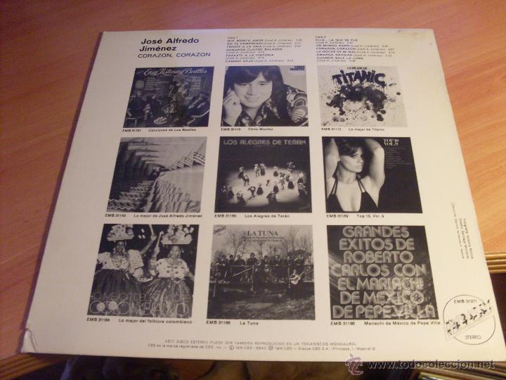 Discos de vinilo: JOSE ALFREDO JIMENEZ ( CORAZON, CORAZON) LP 1976 (B-2) - Foto 2