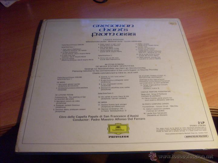 Discos de vinilo: GREGORIAN CHANTS FROM ASSISI DOBLE LP 1966 (B-2) - Foto 3
