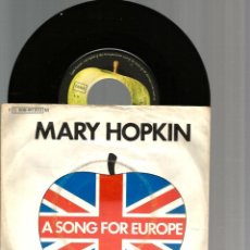 Discos de vinilo: SG MARY HOPKIN : A SONG FOR EUROPE ( APPLE BEATLES LABEL ) EUROVISION 1970 