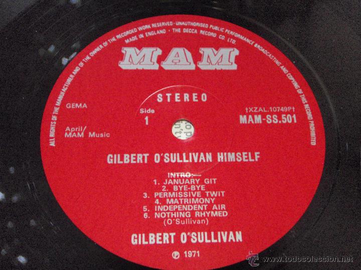 Discos de vinilo: GILBERT OSULLIVAN ( HIMSELF ) ENGLAND - 1971 LP33 MAM - Foto 6