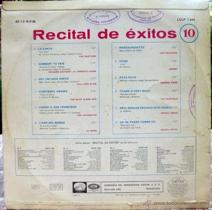 Discos de vinilo: VVAA. Recital de &eacute;xitos 10. Emi-Odeon, Esp. 1968 LP - Foto 2