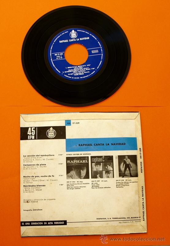 Discos de vinilo: RAPHAEL - CANTA LA NAVIDAD - HISPA VOX - - Foto 2