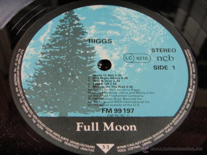 Discos de vinilo: Riggs &ndash; Riggs, Europe 1982 Full Moon - Foto 5
