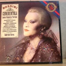 Discos de vinilo: ROSSINI - LA CENERENTOLA. LUCIA VALENTINI TERRANI - CBS 79359 (M3 38606) - 1980 - 3XLP BOX. Lote 44913835