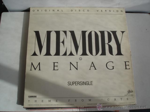 Discos de vinilo: MENAGE MEMORY , Theme from the musical Cats - Foto 2