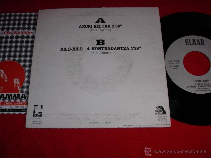 Discos de vinilo: oskorri   axuri  beltxa   1991   single - Foto 2