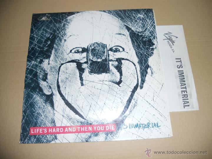 Discos de vinil: IT'S IMMATERIAL (LP) LIFE'S HARD AND THEN YOU DIE A&Ntilde;O 1986 - CON HOJA PROMOCIONAL
