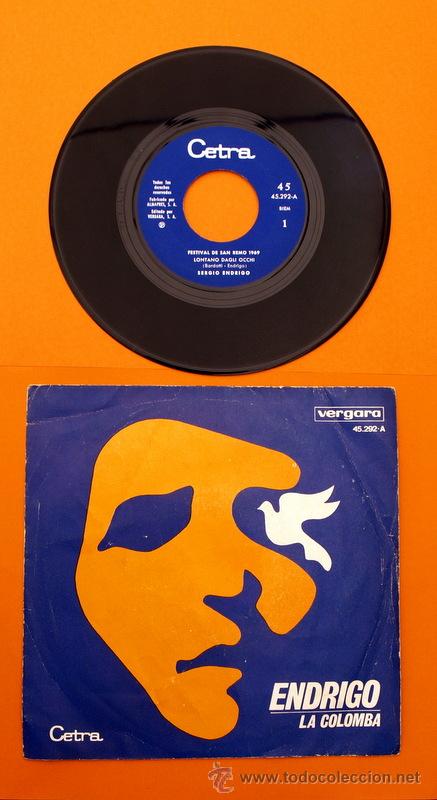 Discos de vinilo: ENDRIGO - LA COLOMBA - VERGARA - - Foto 1