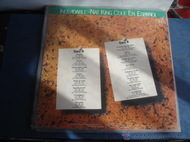 Discos de vinilo: INOLVIDABLE NAT KING COLE EN ESPA&Ntilde;OL - Foto 2