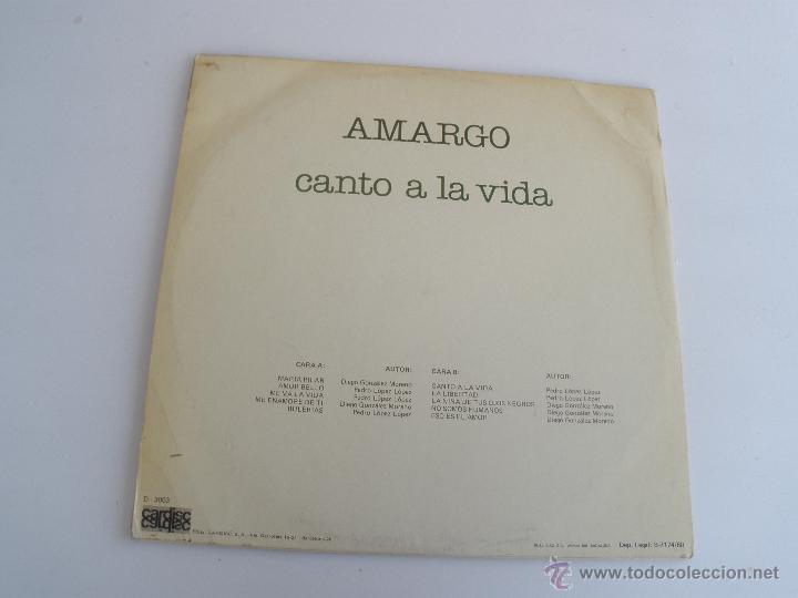 Discos de vinilo: AMARGO - CANTO A LA VIDA - Foto 2