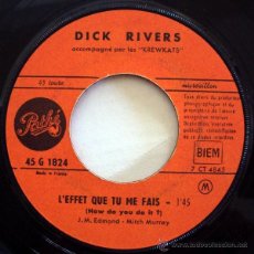 Discos de vinilo: DICK RIVERS & LES KREWKATS L'EFFET QUE TU ME FAIS (HOW DO YOU DO IT) ROCKABILLY [SG FRANCE 1963]