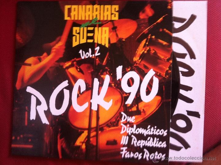 Discos de vinilo: LP CANARIAS ME SUENA VOL.2 ROCK&acute;90 - Foto 1