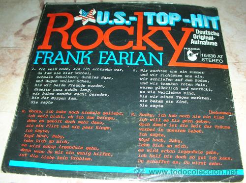 Discos de vinilo: FRANK FARIAN - ROCKY - SINGLE ALEMAN - Foto 1